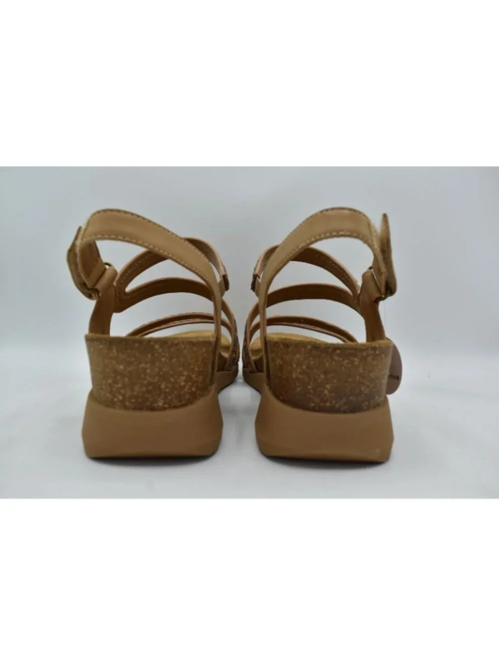 Comfortiva Women 9 Silvia Caramel Multi Color Leather Wedge Strappy Sandal Shoes